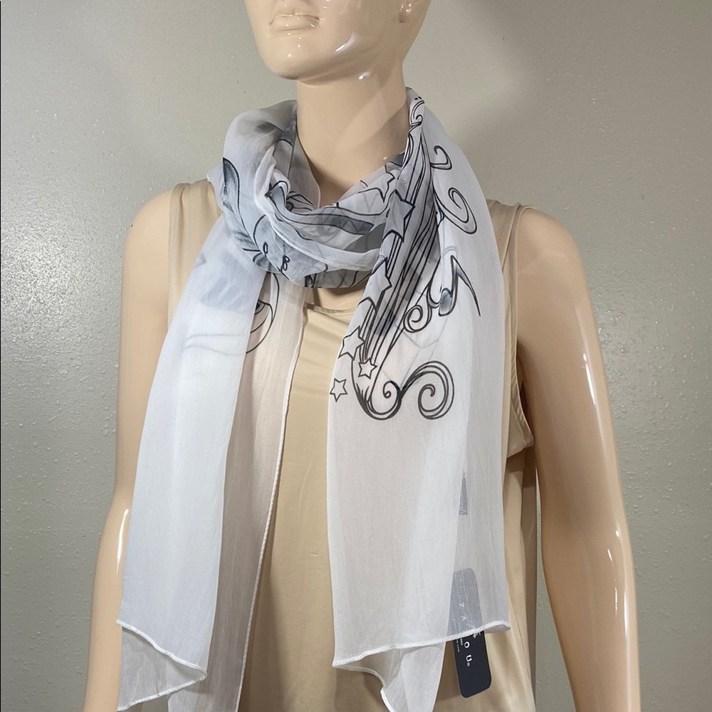 White and Gray Scarf